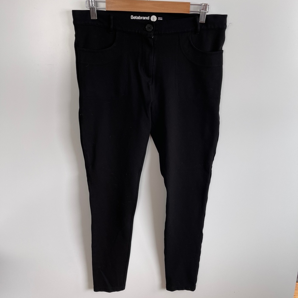 Betabrand Black Stretch Dress Yoga Pants Size Large - Picture 8 of 8